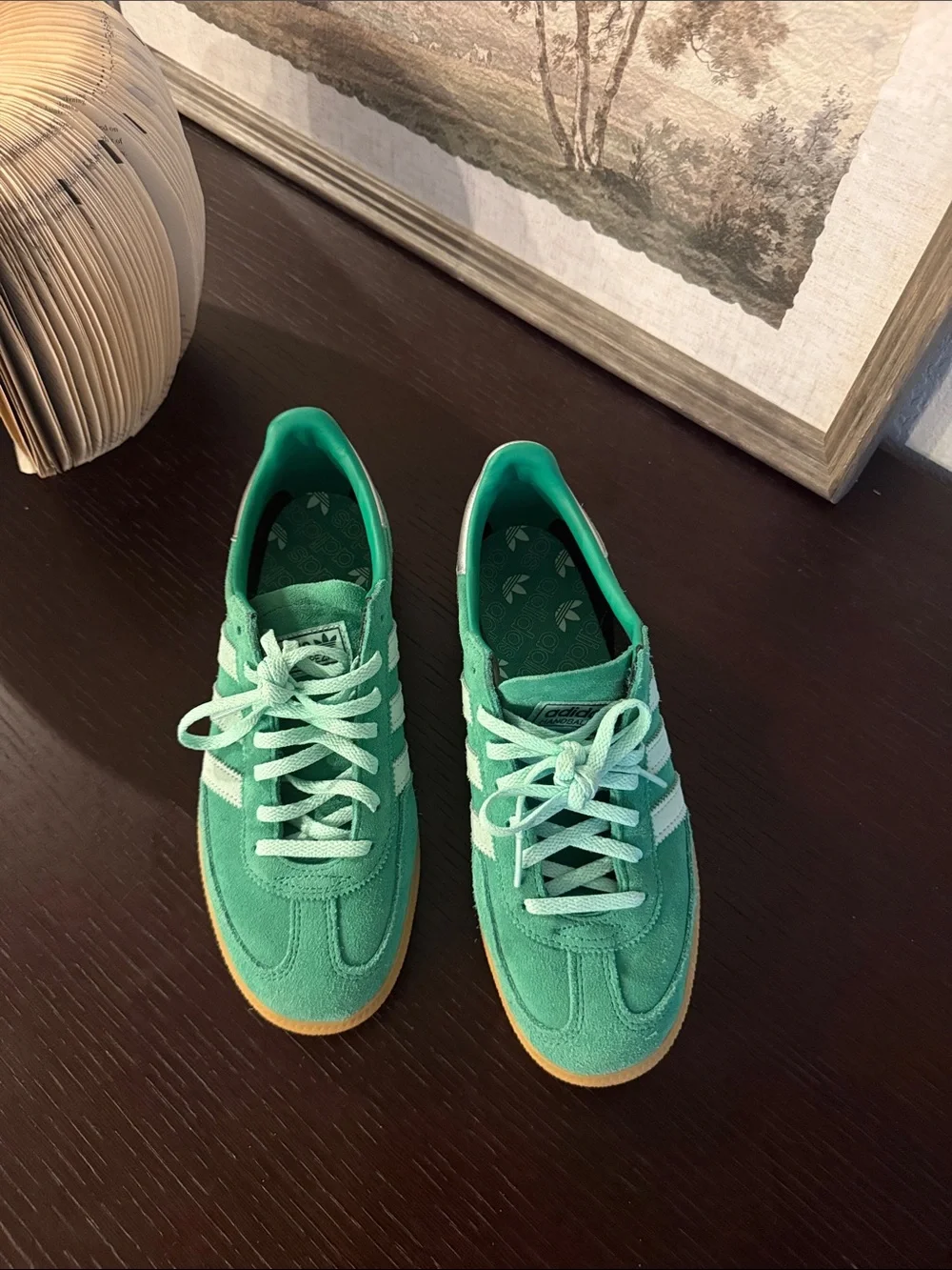 adidas Green Suede Sneakers with Gum Sole